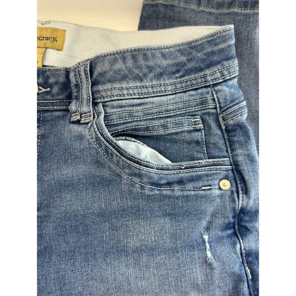 Democracy Jeans Women's 12 Blue "Ab" Technology Skinny Fit Raw Hem Stretch Denim - Picture 5 of 8
